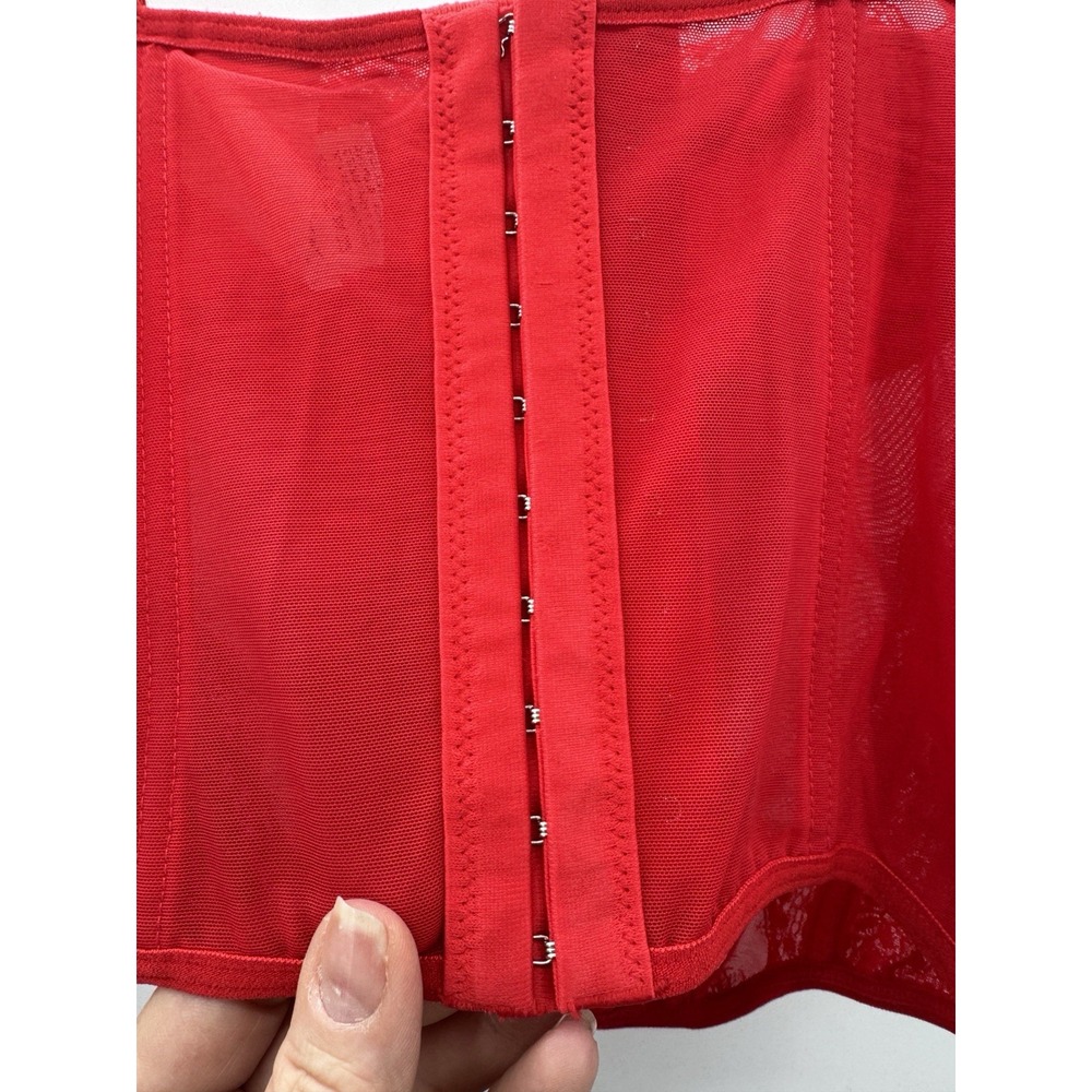 Whimsigoth Red Lace Bustier Corset Top Small Costume Sexy Romantic Burlesque - Picture 3 of 9